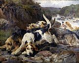 The Otterhounds by John Sargent Noble by Unknown Artist